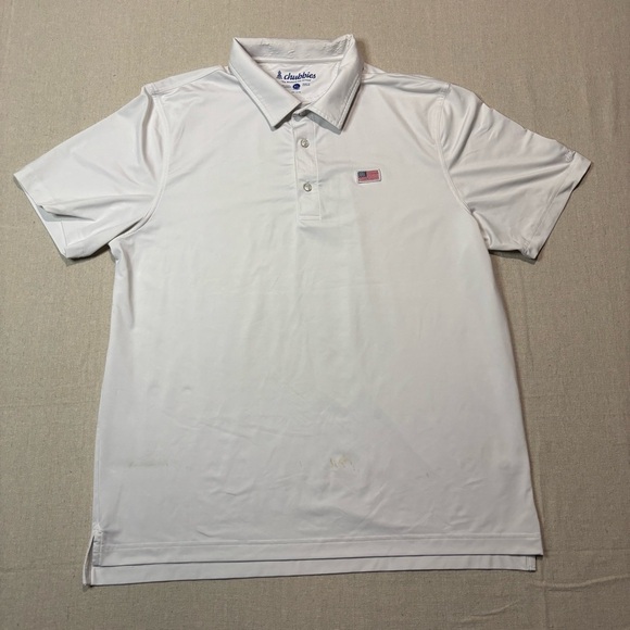 Chubbies The Weekend Has Arrived Men's Large Golf Stretch Polo Shirt White Sz XL - Picture 1 of 6